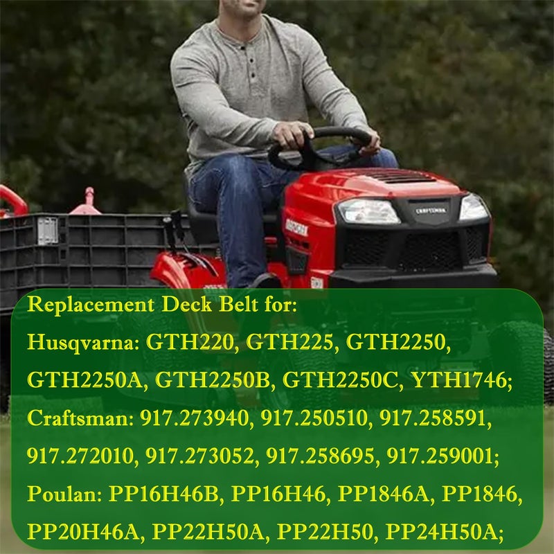 IKSI 144959 Riding Mowers Deck Belt 42" for Craftsman LT1000 LT2000 LT3000 DYT4000 160855 130801 138255 Replaces Husqvarna Poulan AYP Lawn Mower 138255 532144959 532138255 - Image 3